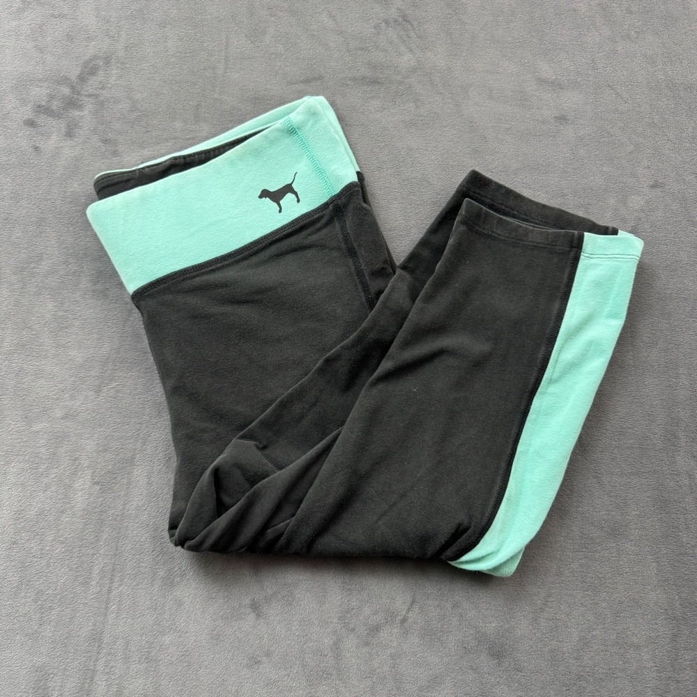 Pink Victoria's Secret Yoga Leggings Gray Mint Green Crop Capri Pants Large